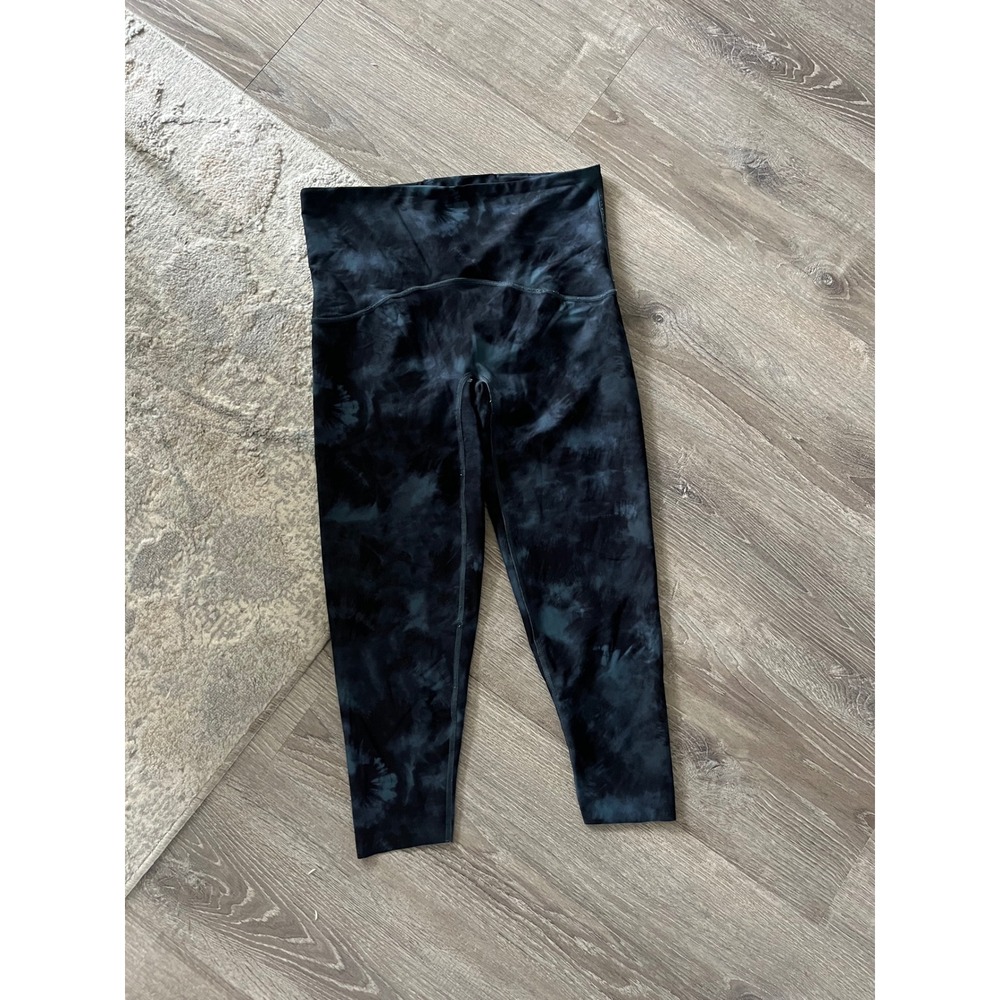 Spanx Booty Boost Yoga Leggings Womens 1X Dark Tie Dye High Rise Gym Activewear